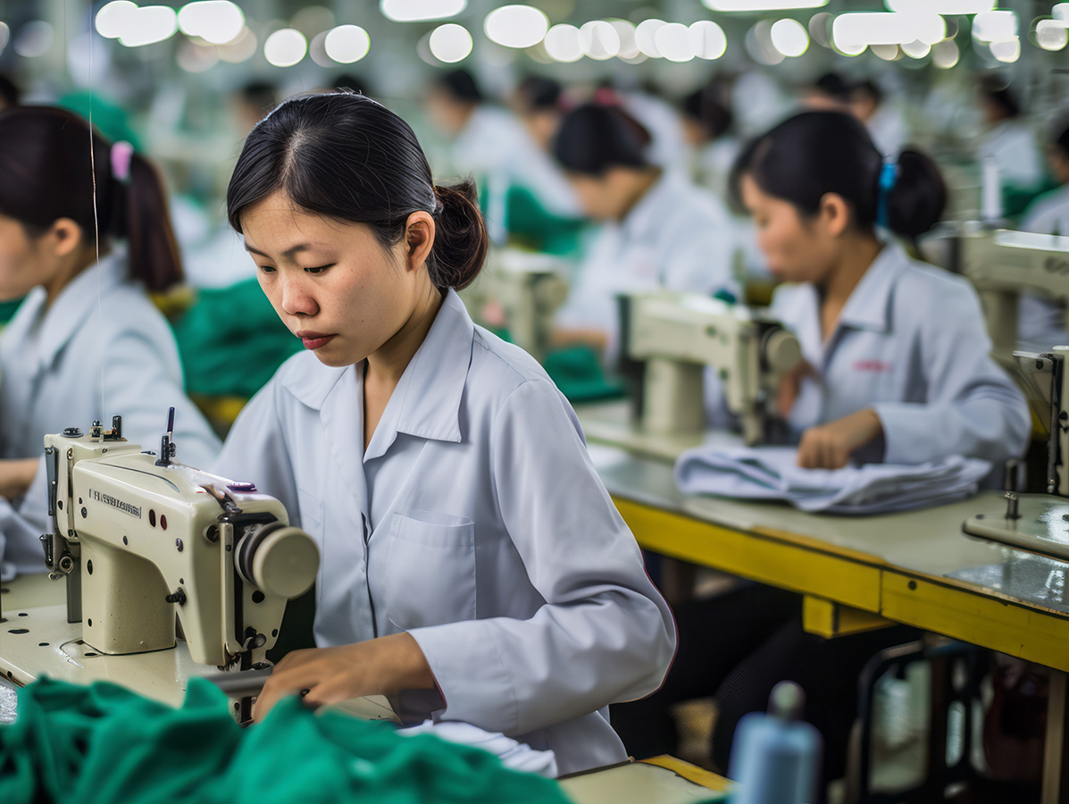 workers in sewing factory